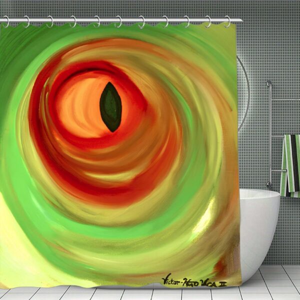 "Summer Swirl" Waterproof Shower Curtain
