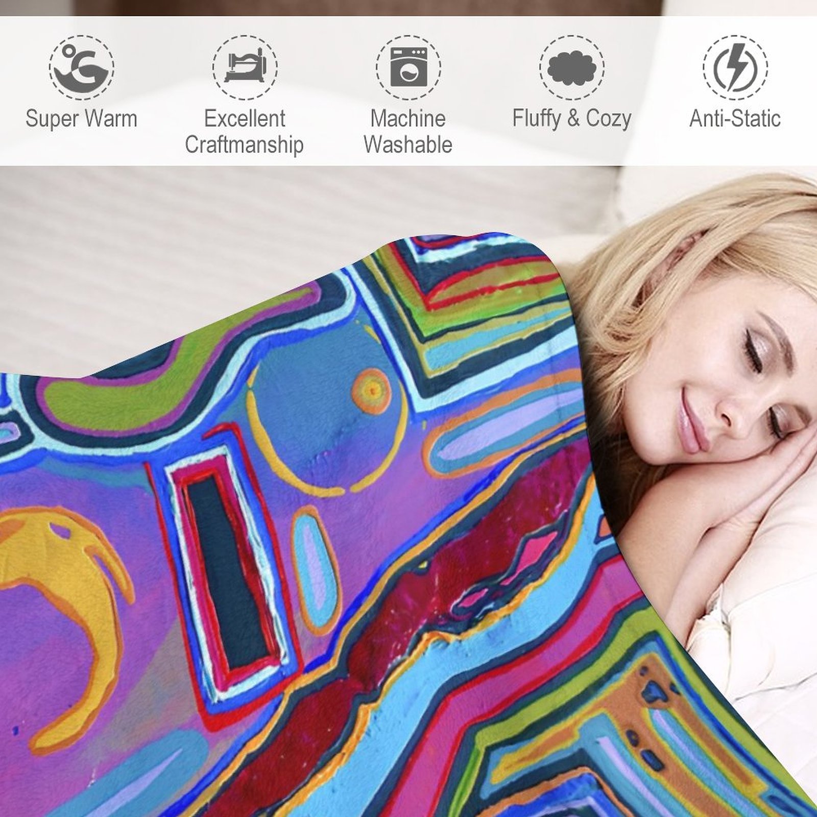 "Lavender Dream" Flannel Blanket (One-sided Printing)-40"×50" - Image 3