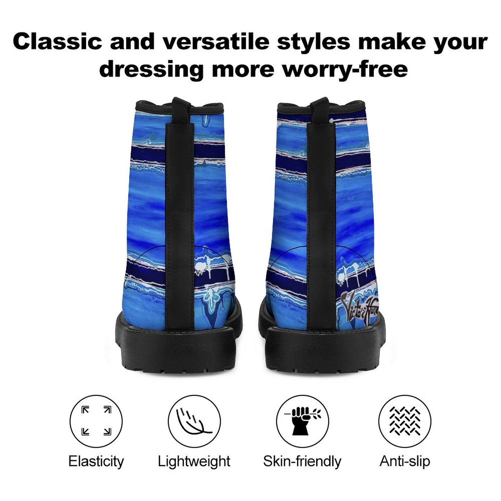 "Cool Water" Unisex Martin Boots - Image 5