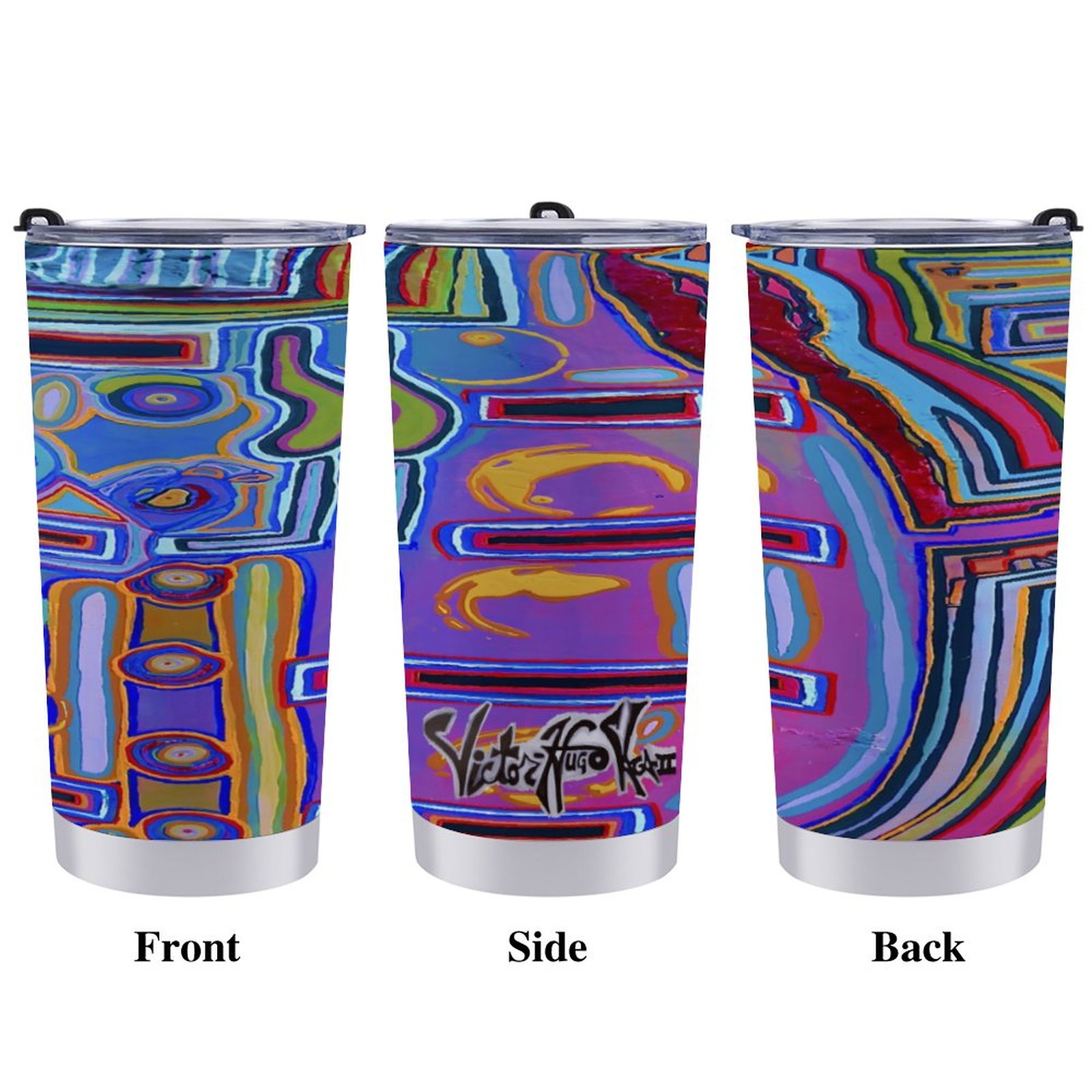 "Lavender Lace" Car Travel Mug Set with Cleaning Kit (590ml/20oz) - Image 3