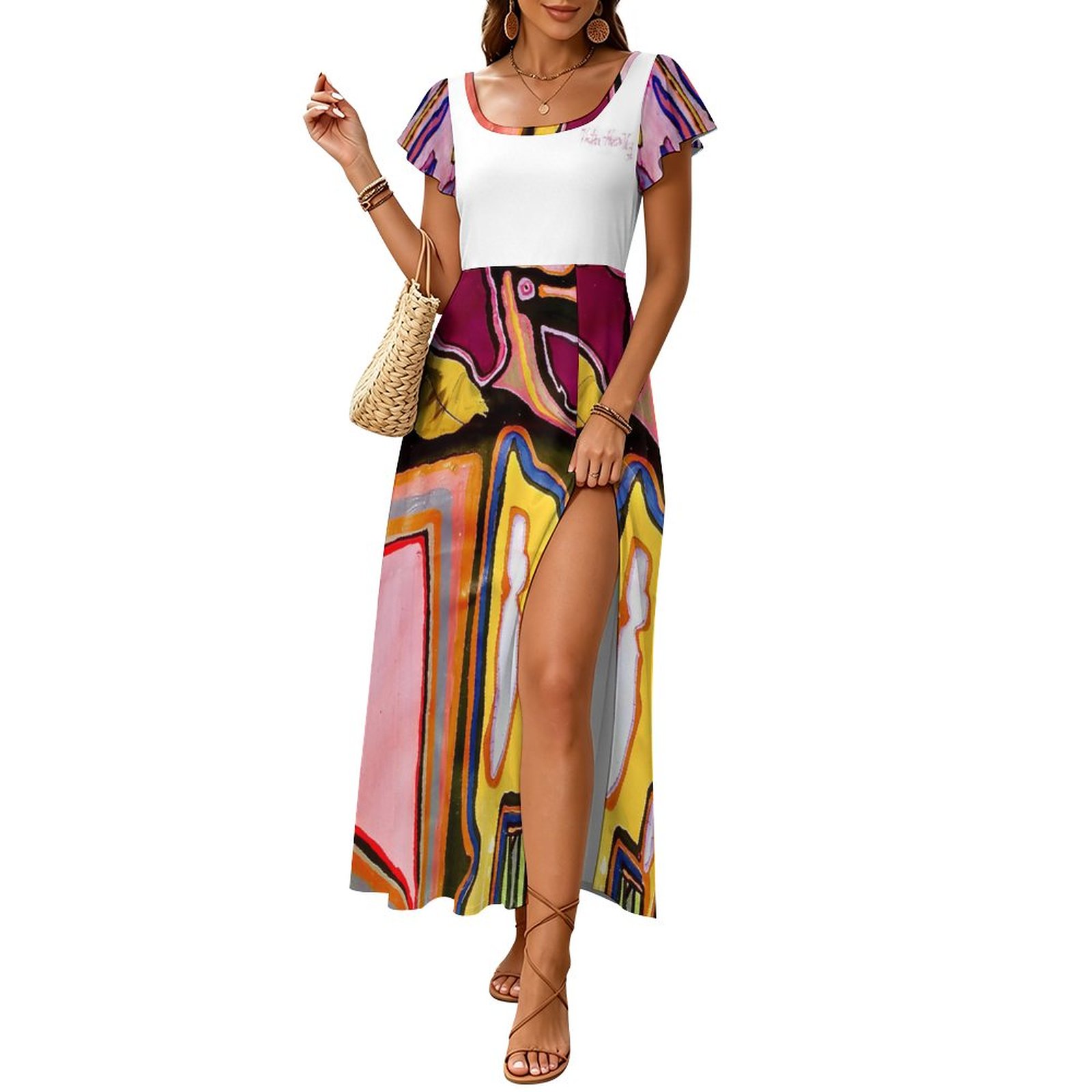 "Love Story" Flared Slit Dress - Image 2