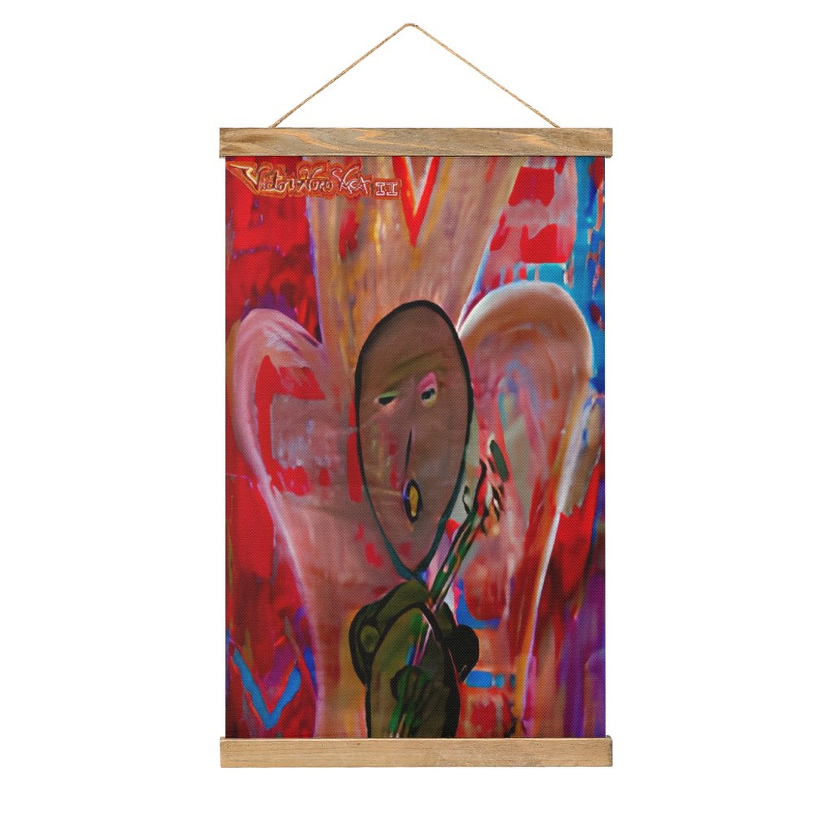 "Singing For Love" Framed Flax Painting Wall Decor