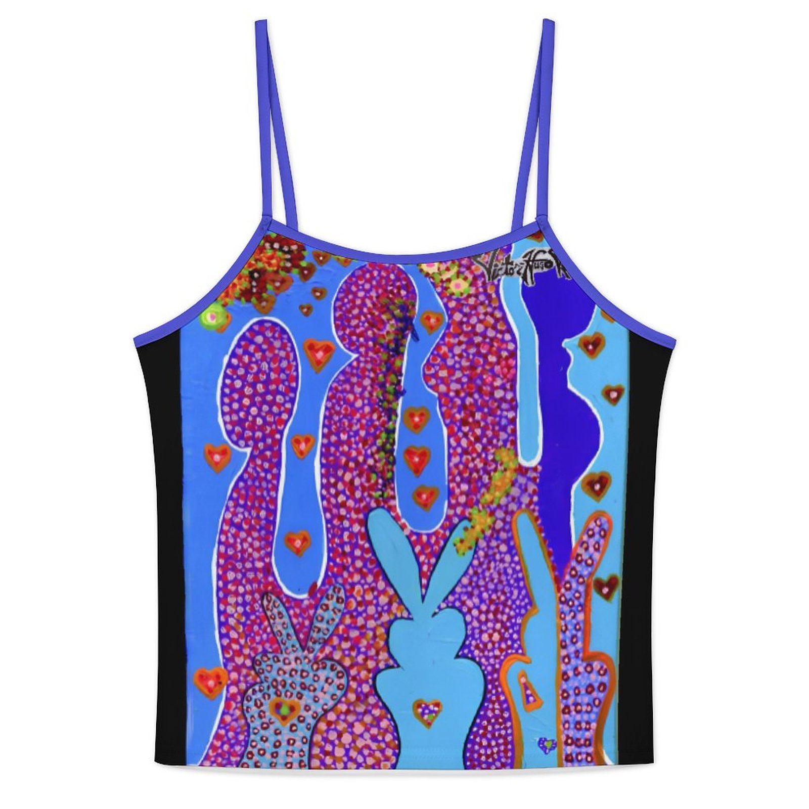 "Love Bunnies" Ice Silk Camisole Pajama Set - Image 4