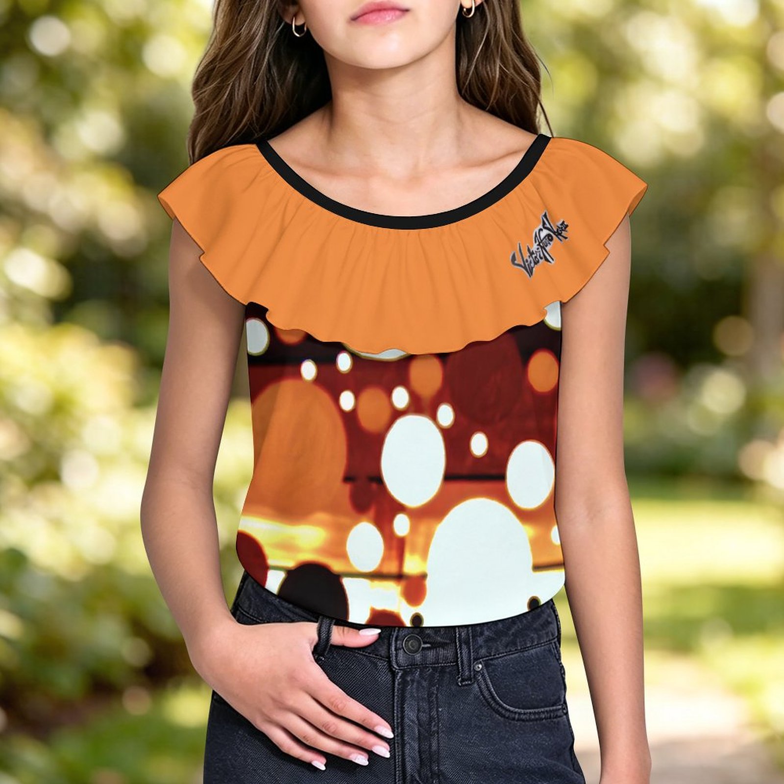 "Beautiful" Children's Ruffled T-Shirt - Image 2