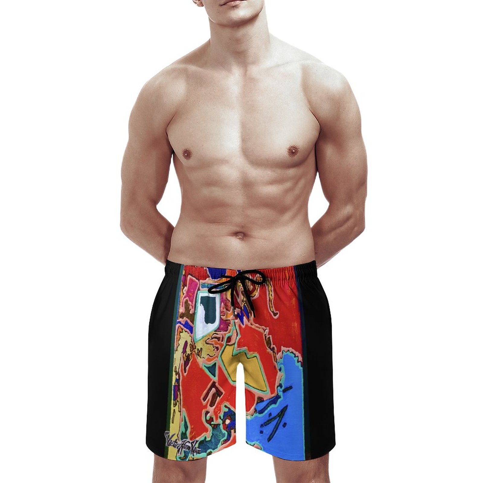 "Swim in Opportunity" Men's Beach Shorts with Pockets - Image 3
