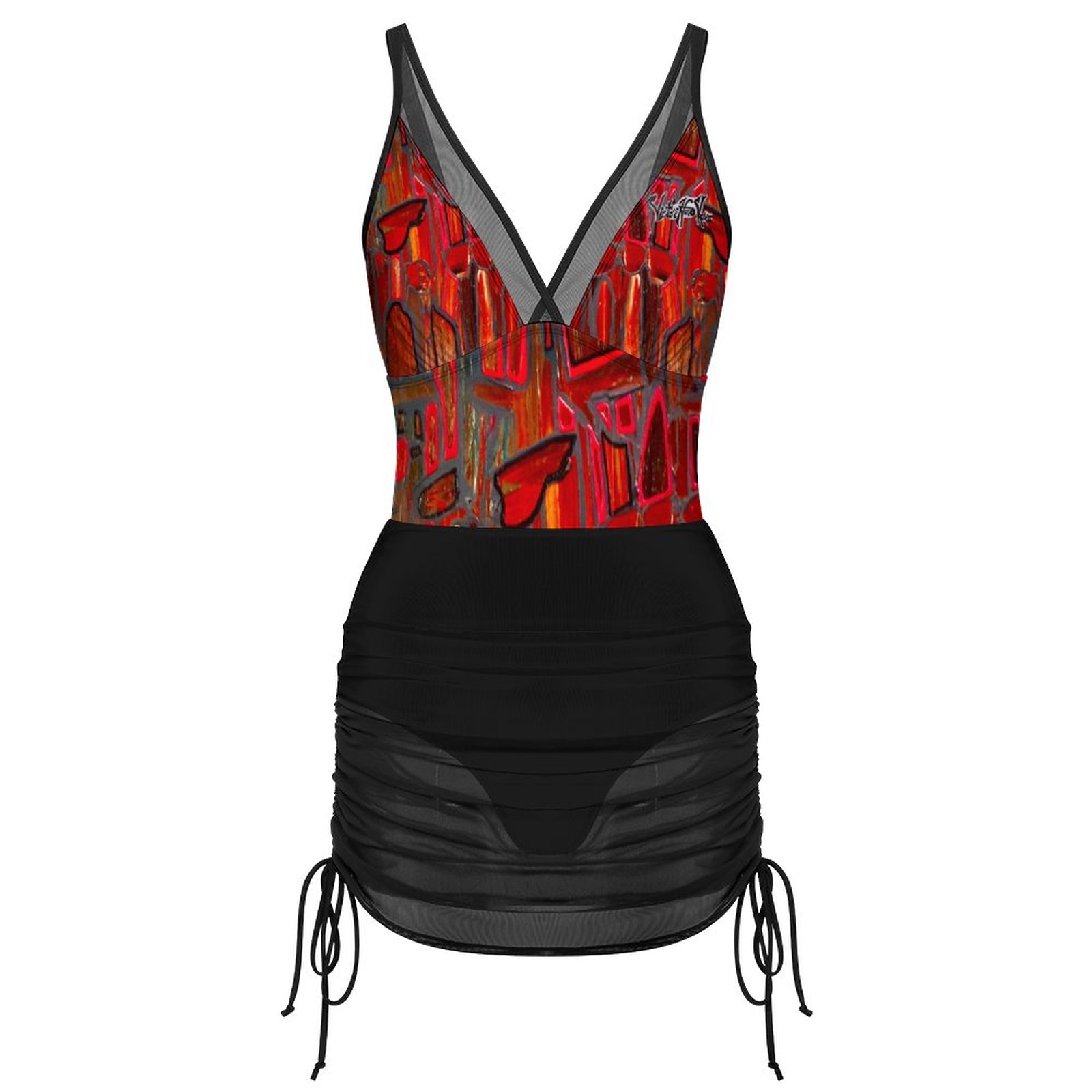 "Nature Drawn To Light" Mesh One Piece Swimsuit For Women - Image 4