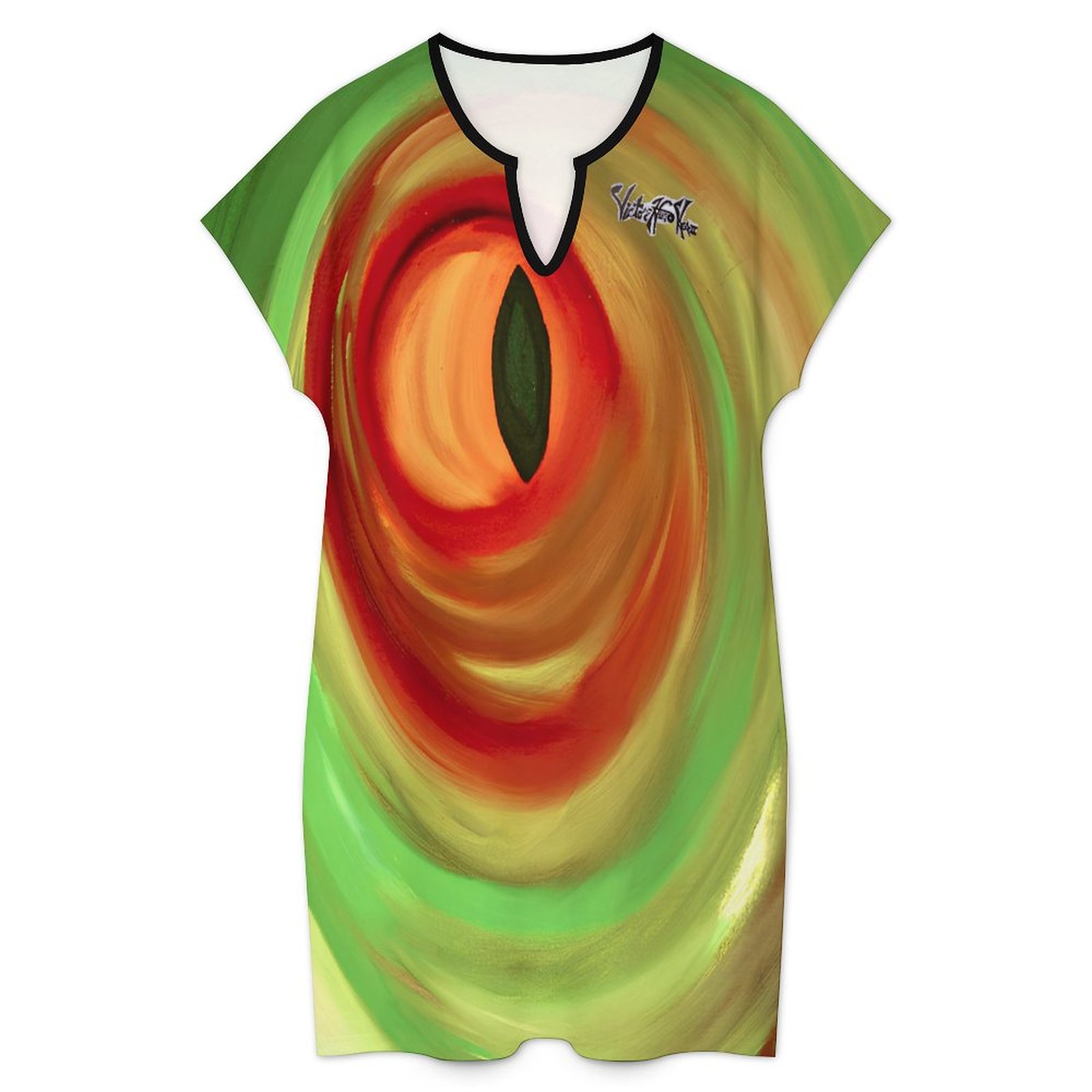 "Summer Swirl" Women's Casual V Neck Dress - Image 2