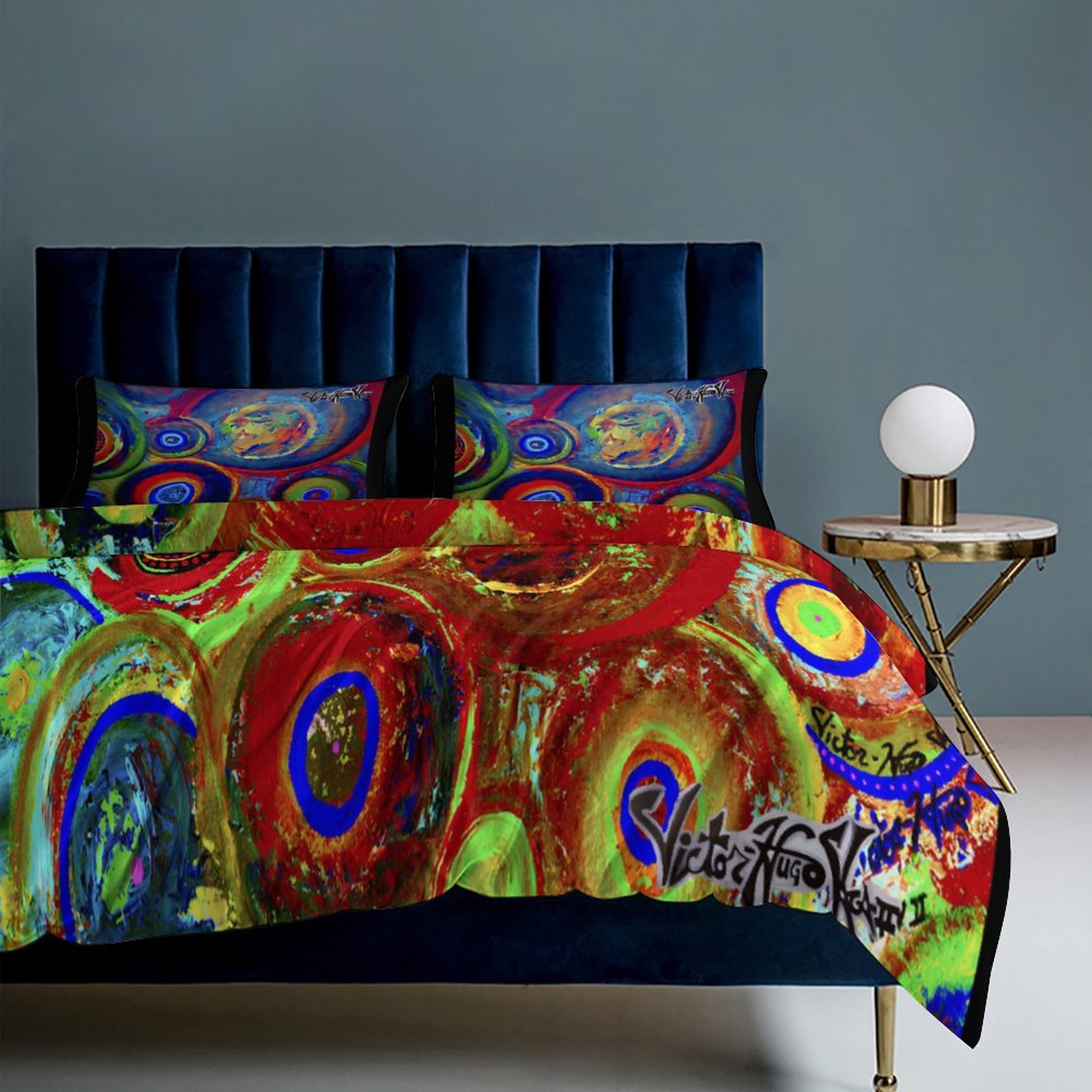 "Circles" 3-Piece Bedding Set-90"x90"/ 229x229cm (Dual-sided Printing) - Image 7