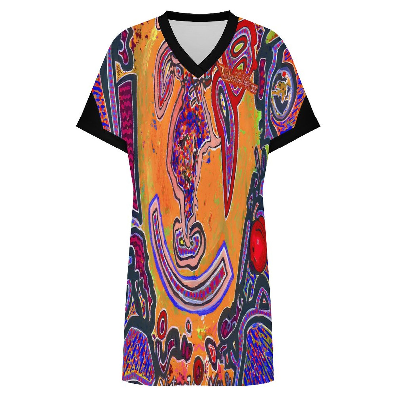 "Love Vortex" Casual V Neck Dress For Women - Image 5