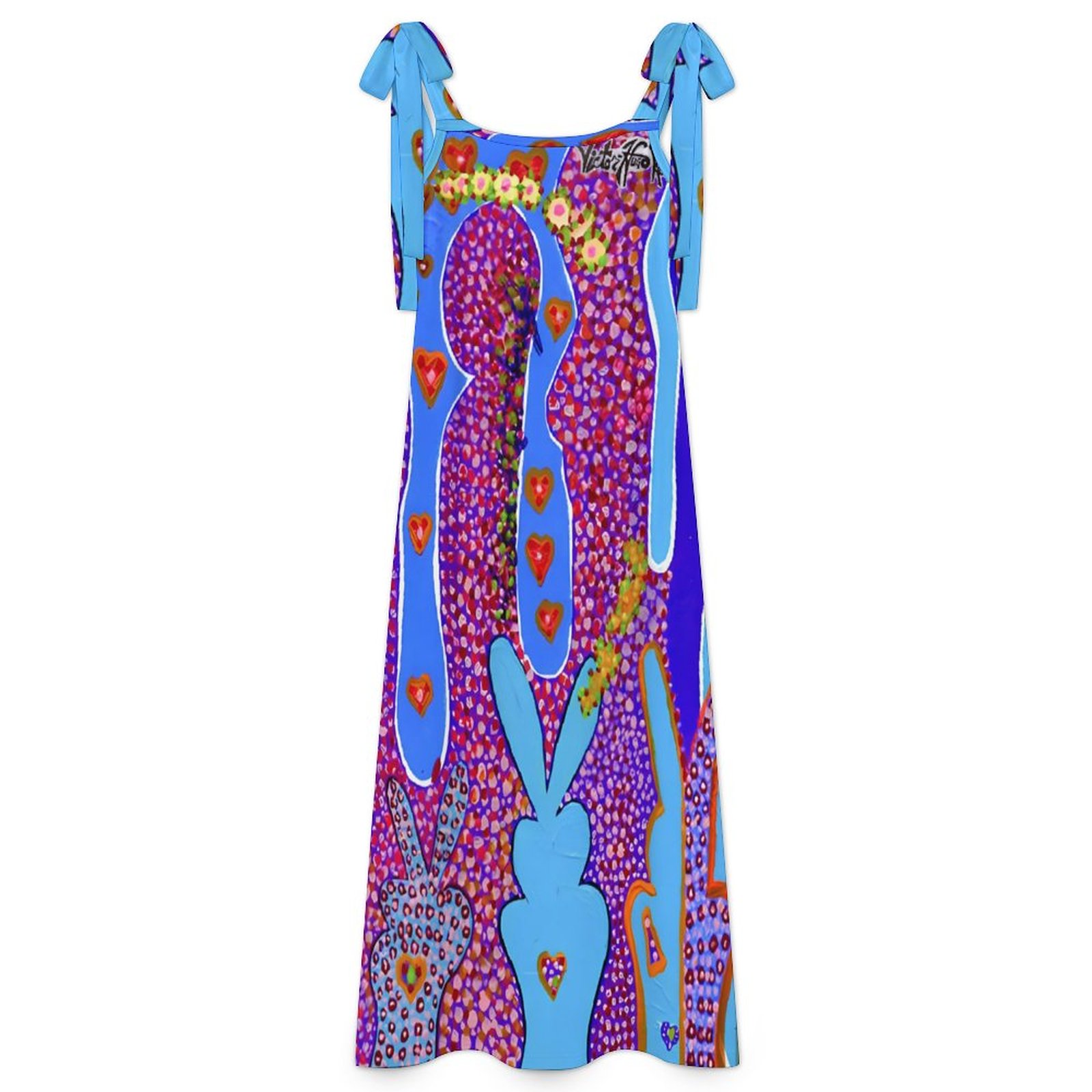 "Love Bunnies" Ankle-length Slip Dress With Straps - Image 4
