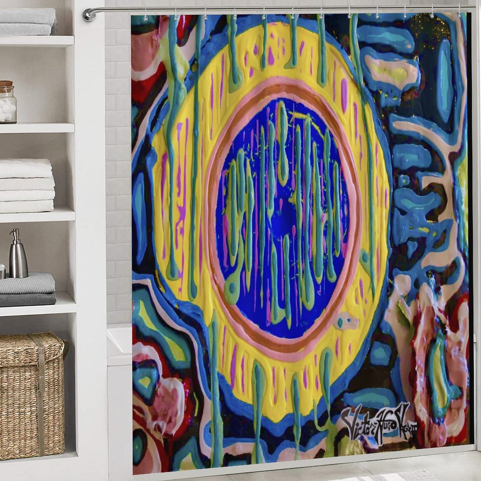 "Eye On You" Shower Curtain Set with 3 Rugs - Image 5