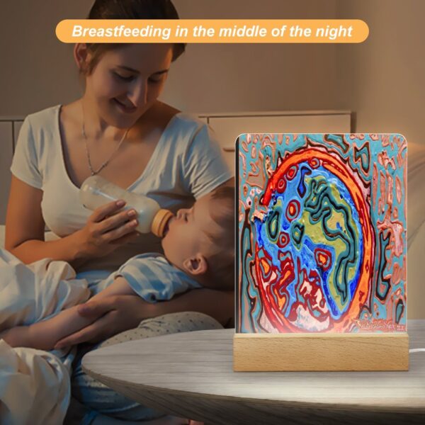 "Immortality"  Acrylic Photo Night Light with Wooden Base