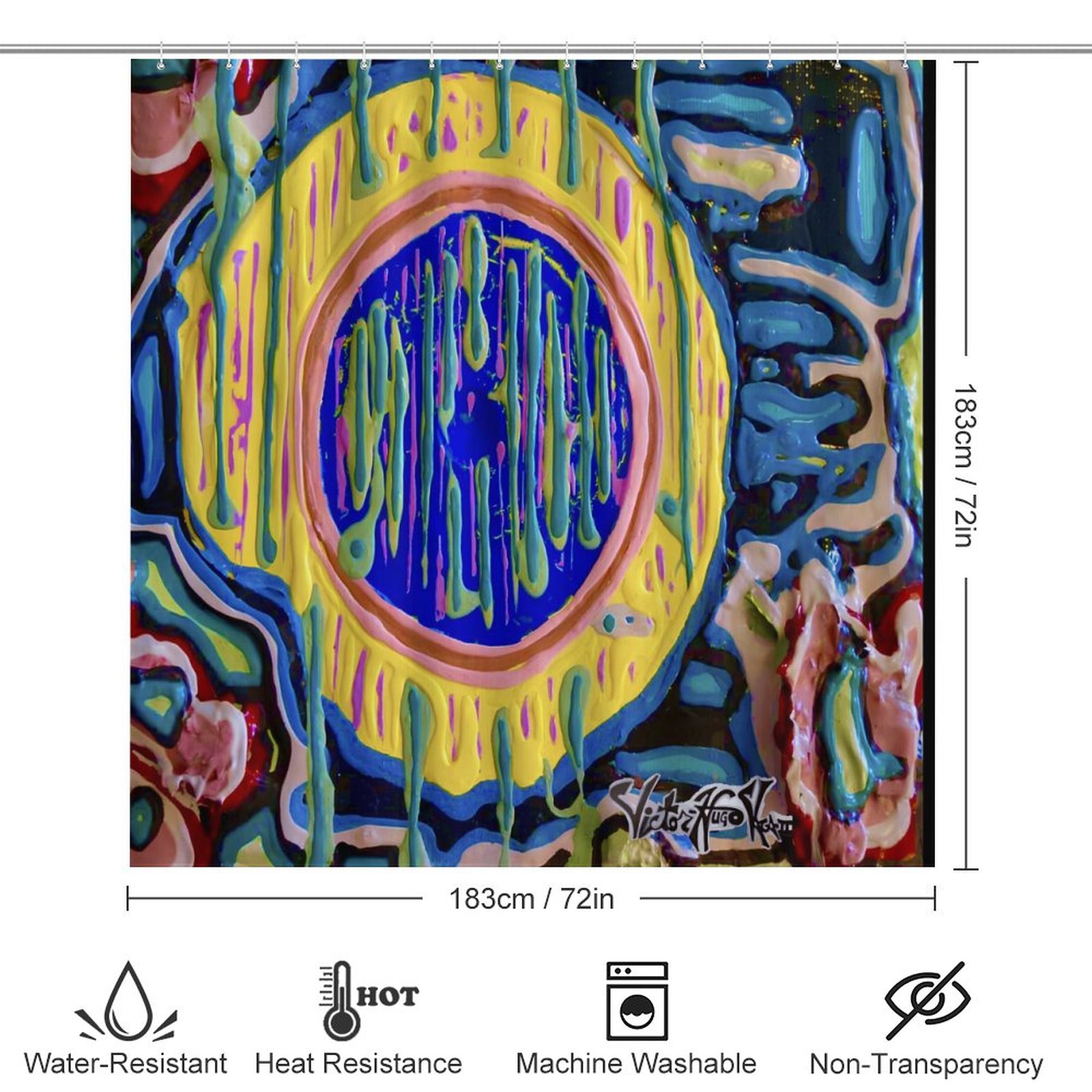 "Eye On You" Shower Curtain Set with 3 Rugs - Image 2