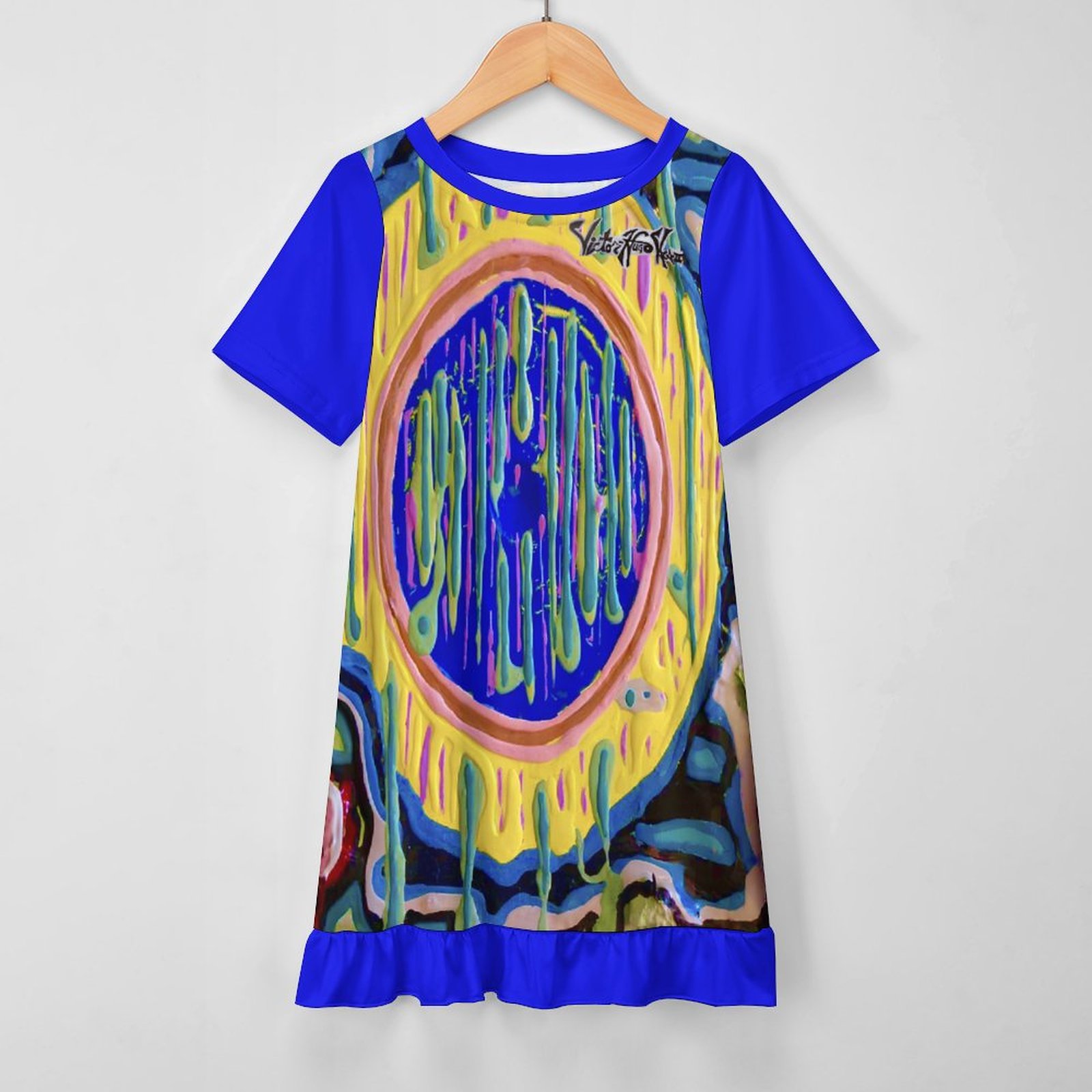 "Eye On You" Girls' Short Sleeve Dress - Image 2