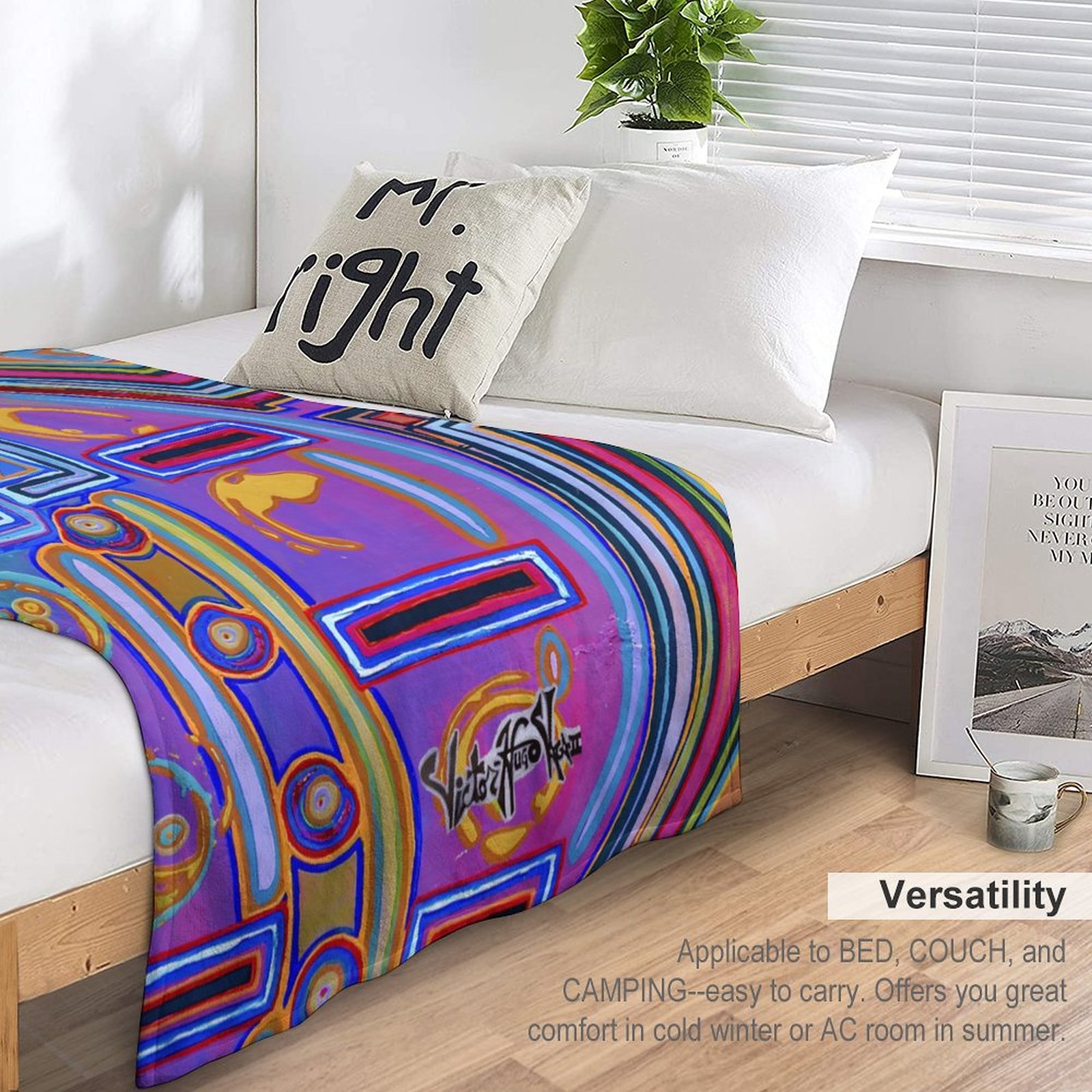 "Lavender Dream" Flannel Blanket (One-sided Printing)-40"×50" - Image 4