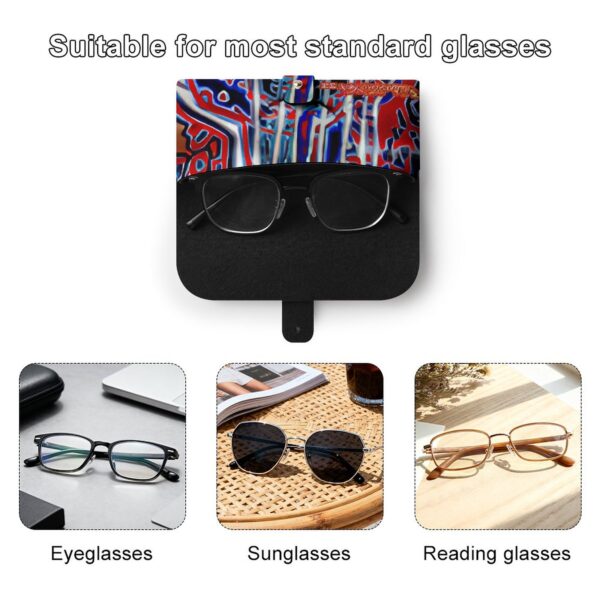"Guitar  Mosaic" DTG Leather Eyeglass Case
