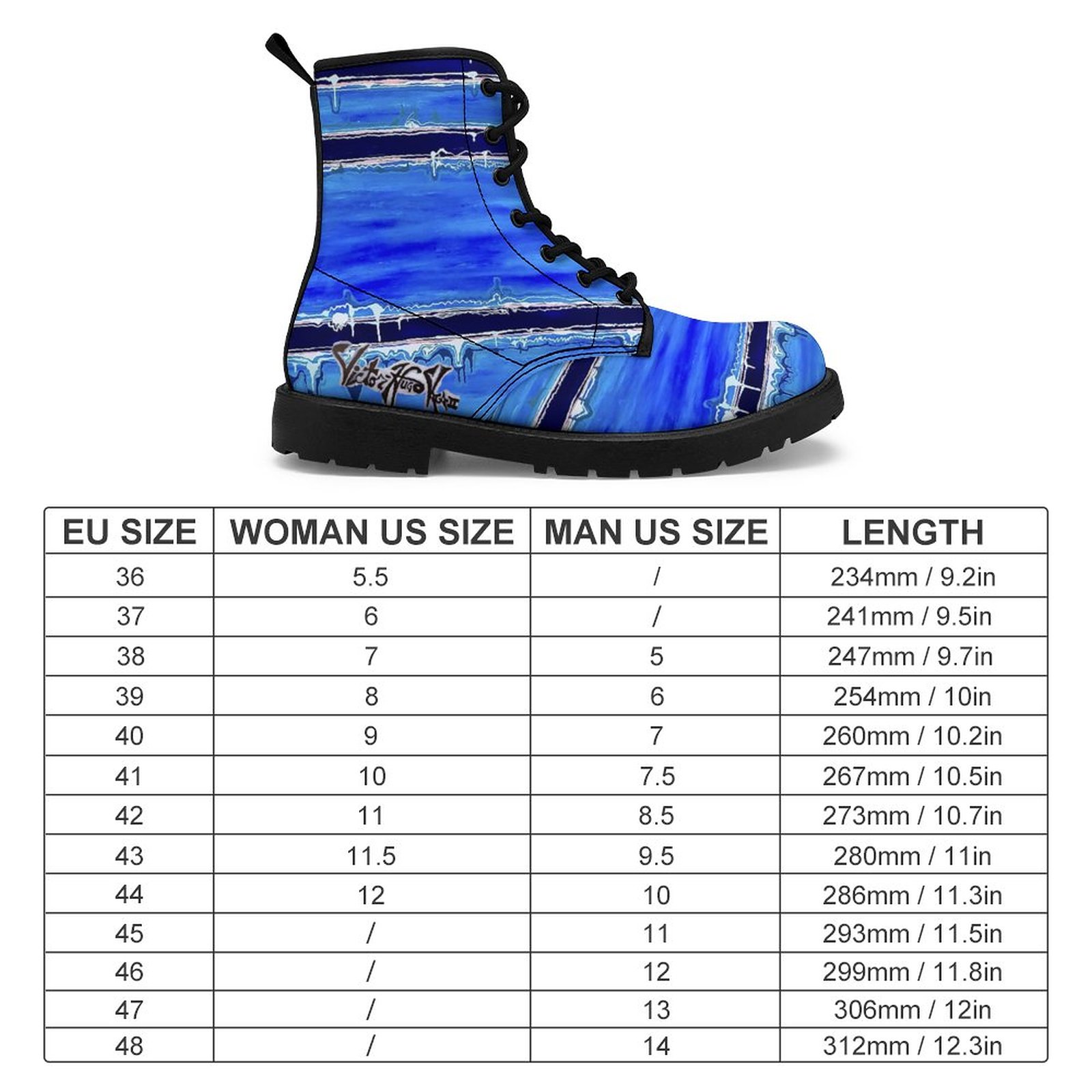 "Cool Water" Unisex Martin Boots - Image 3