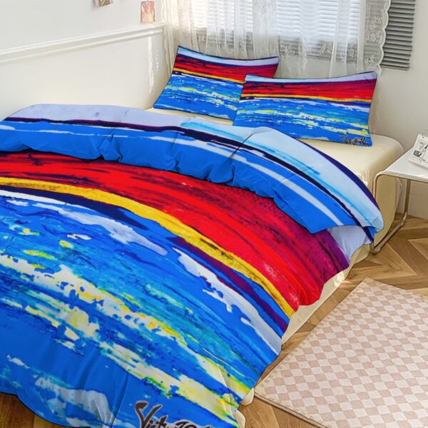"Red Sand Beach" 3-Piece Bedding Set-90"x90"/ 229x229cm