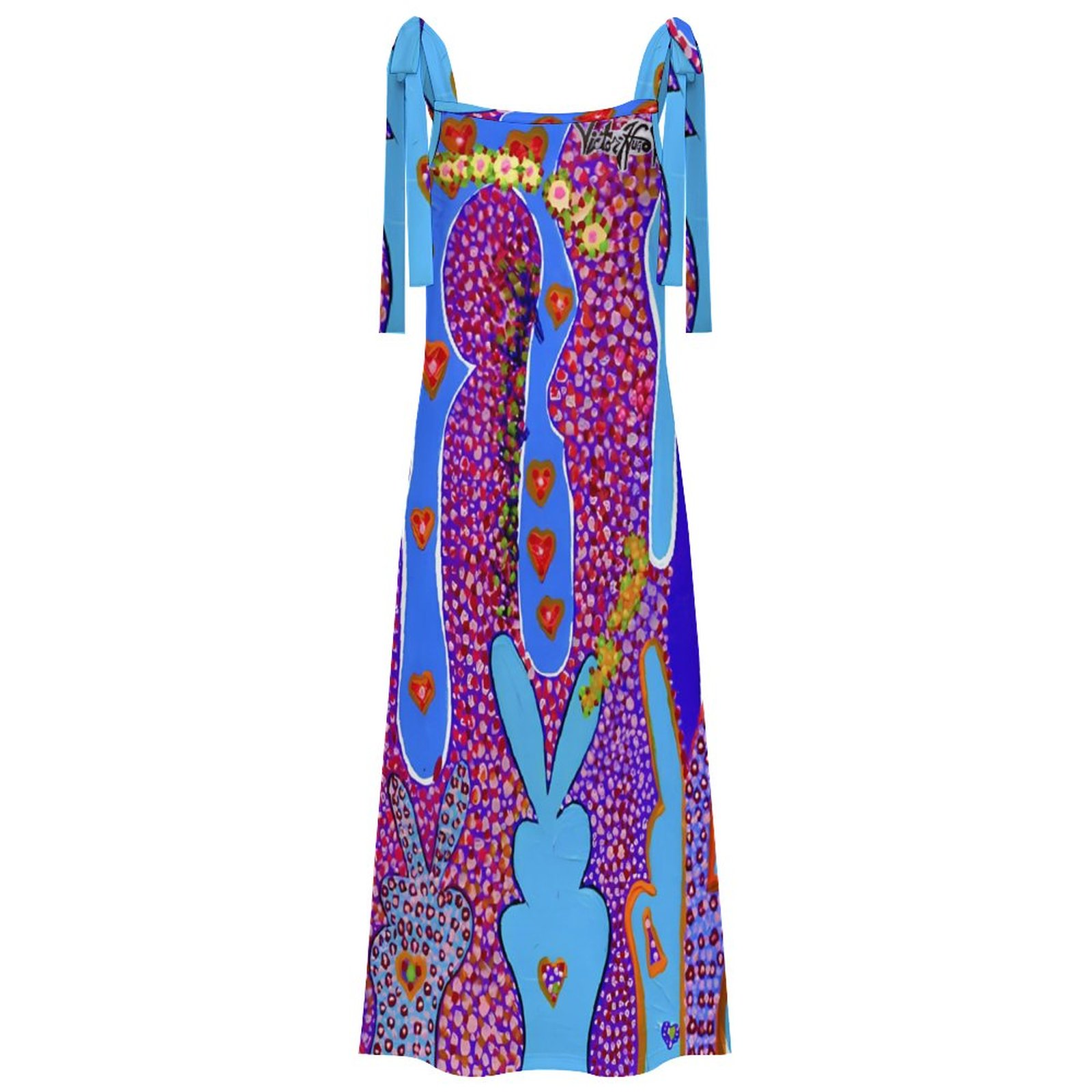 "Love Bunnies" Ankle-length Slip Dress With Straps - Image 5