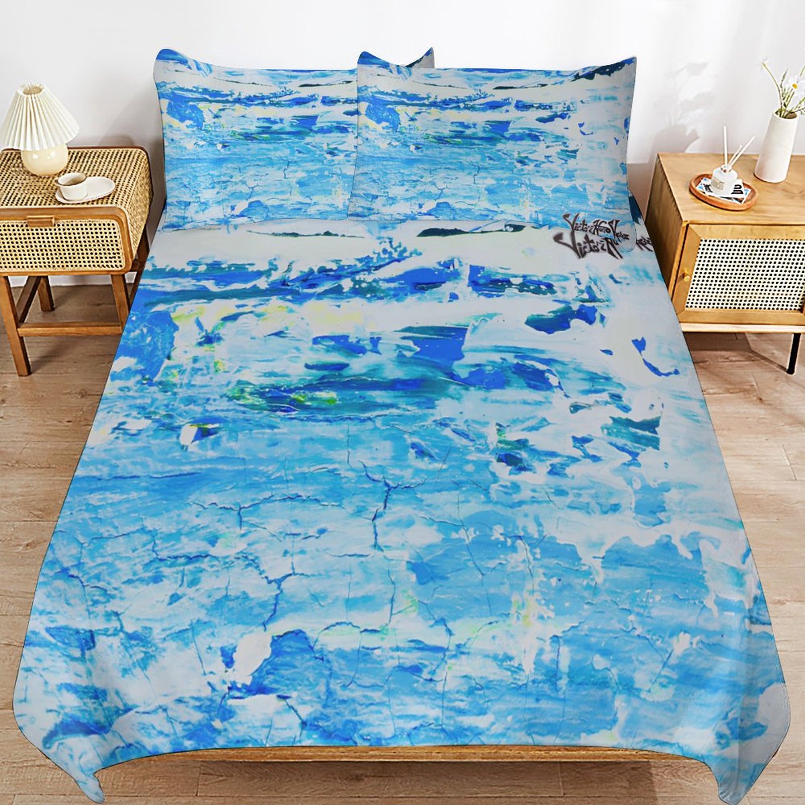 "WaterFall" 3-Piece Bedding Set-90"x90"/ 229x229cm - Image 7