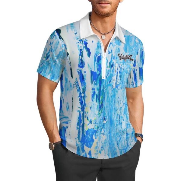 "WaterFall" Half Zip Shirt with One Pocket
