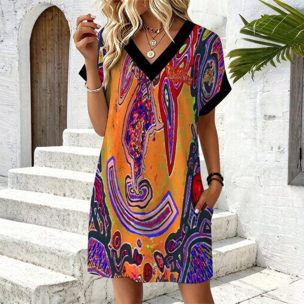 "Love Vortex" Casual V Neck Dress For Women