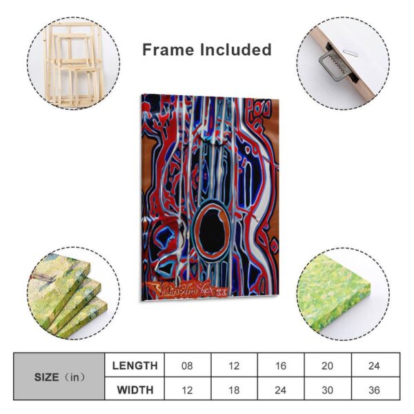 "Guitar Mosaic" Framed Wooden Poster Hanging (Vertical 2:3)-8x12 inch