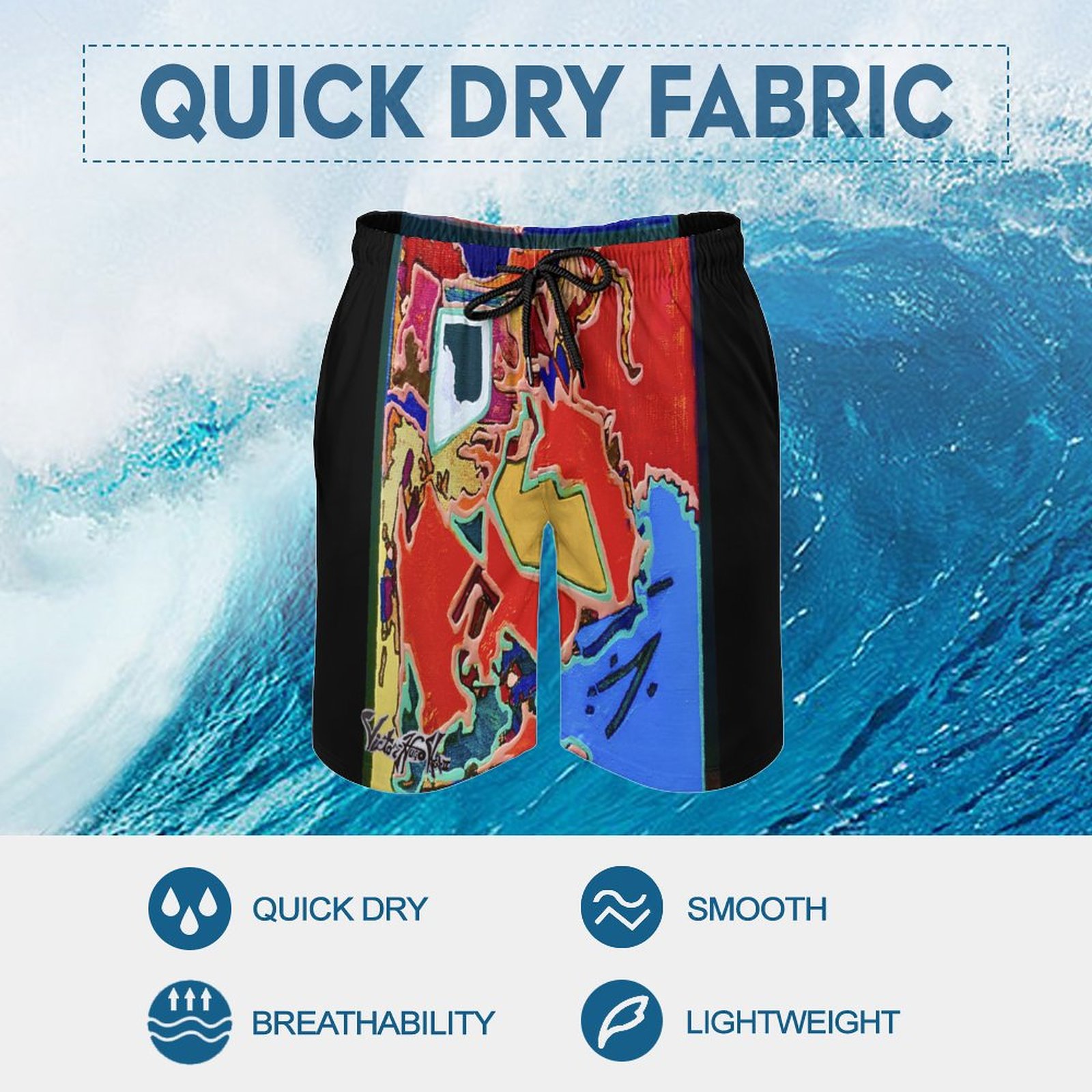"Swim in Opportunity" Men's Beach Shorts with Pockets - Image 8