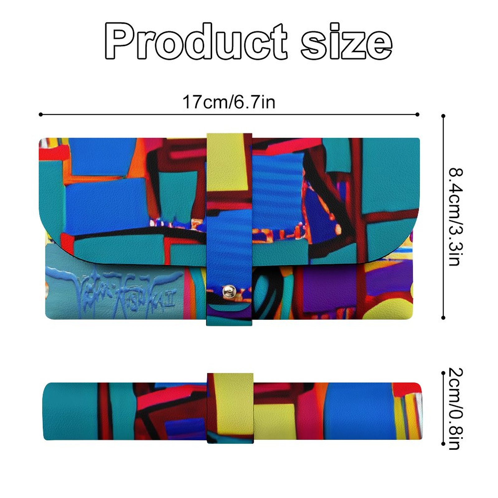 "Square Face" DTG Leather Eyeglass Case - Image 3