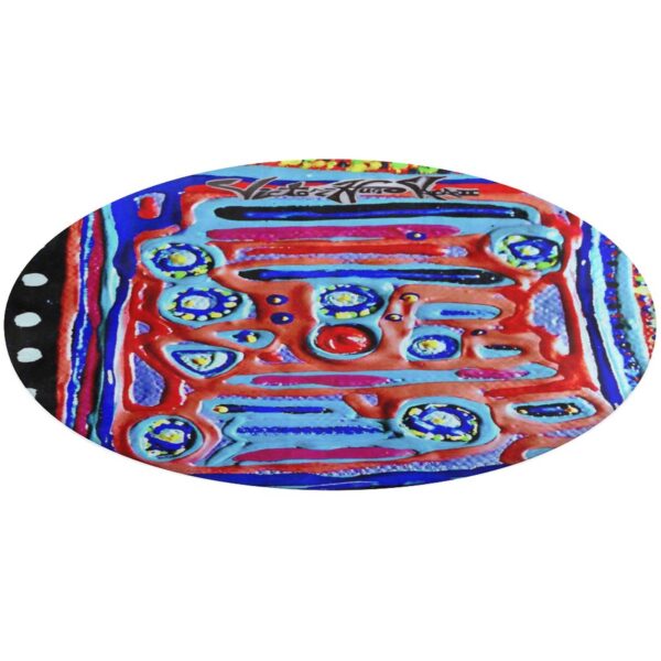 "Blue Symphony" Round Coral Velvet Warm Floor Mat