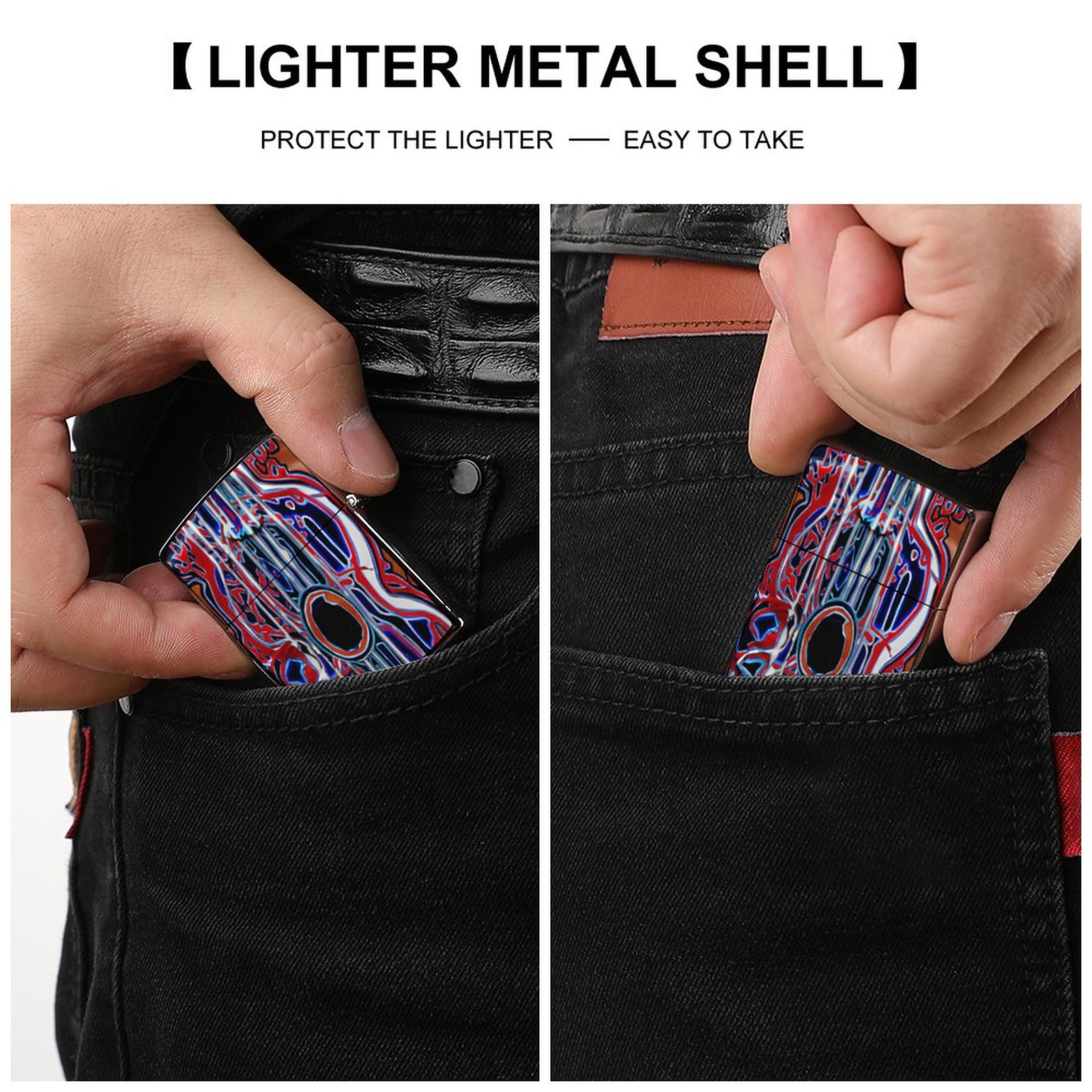 "Guitar Mosaic" Lighter Box with Dual-sided Printing - Image 4