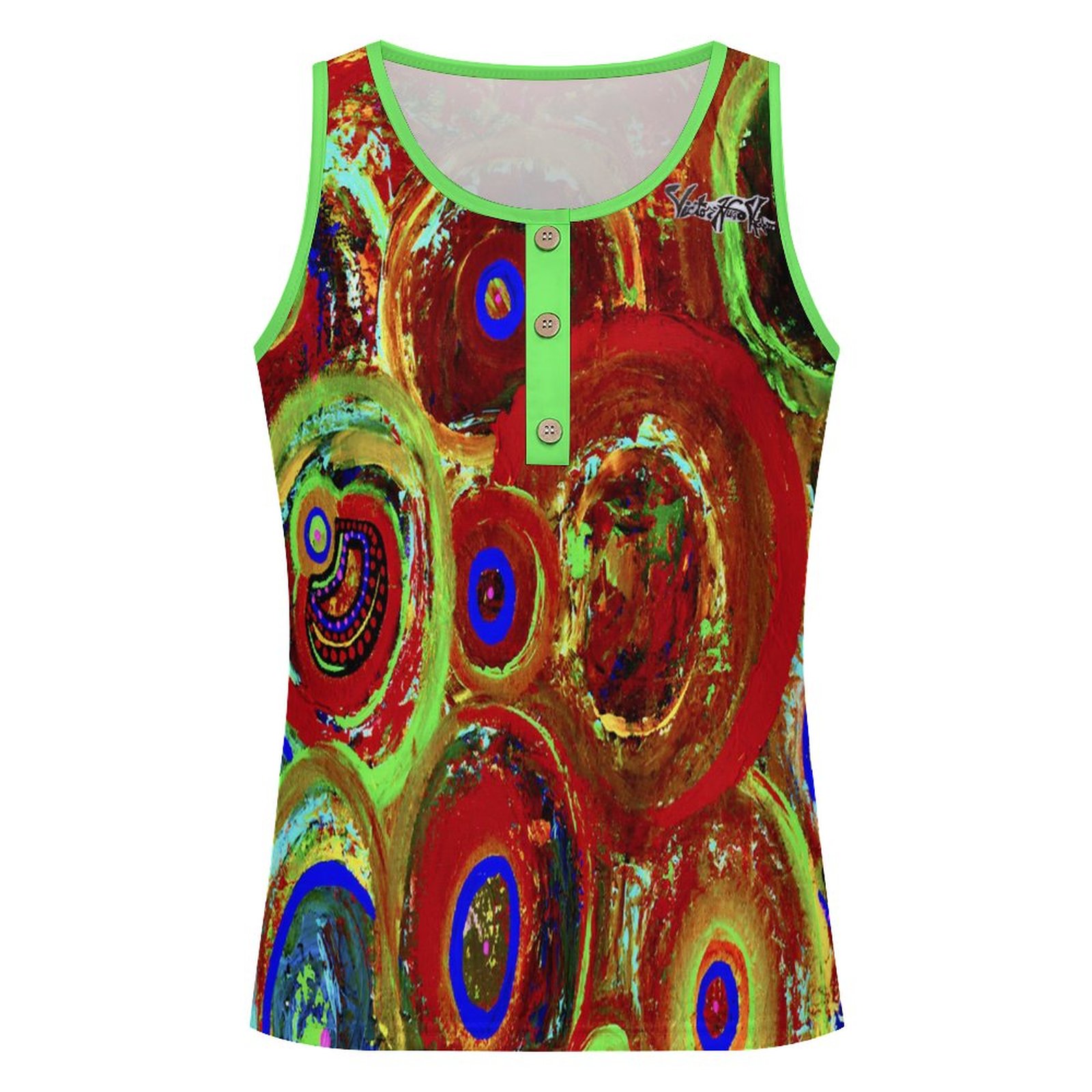 "Circles" Women's Button Up Vest - Image 4